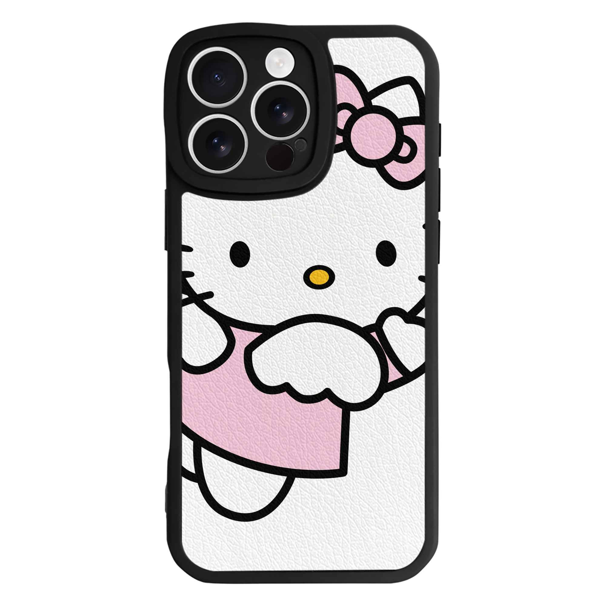（画像用） Hello Kitty ハローキティ 【iPhone 16シリーズ対応】シリコンスマホケース（レザー調） 材質：シリコン